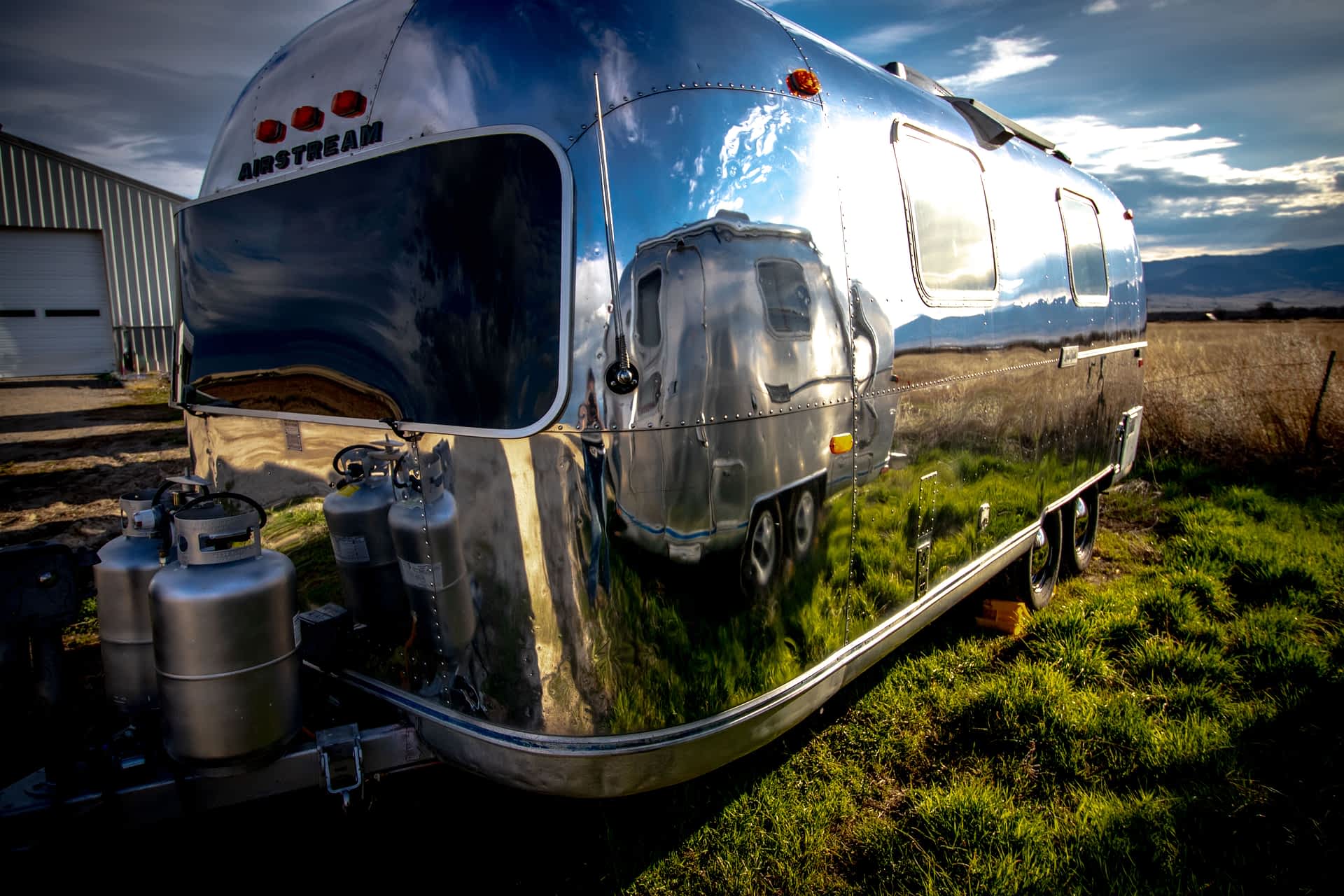 Airstream From the Front View after we've completed our vintage trailer restoration